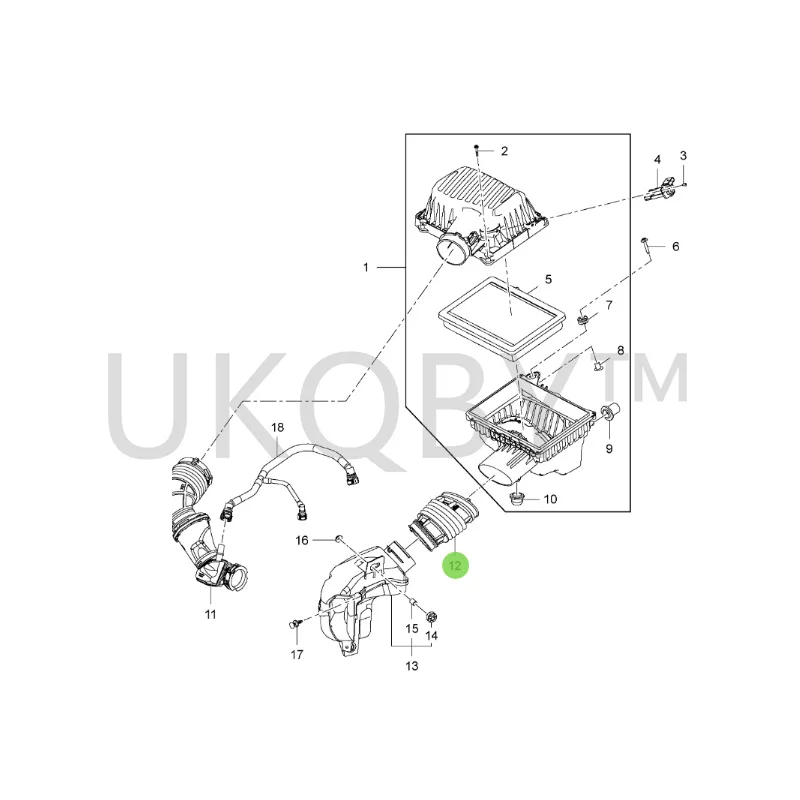 أنبوب مموج لمدخل تريل بليزر ، أنبوب الهواء ، مناسب لمدخل تشي فيلو