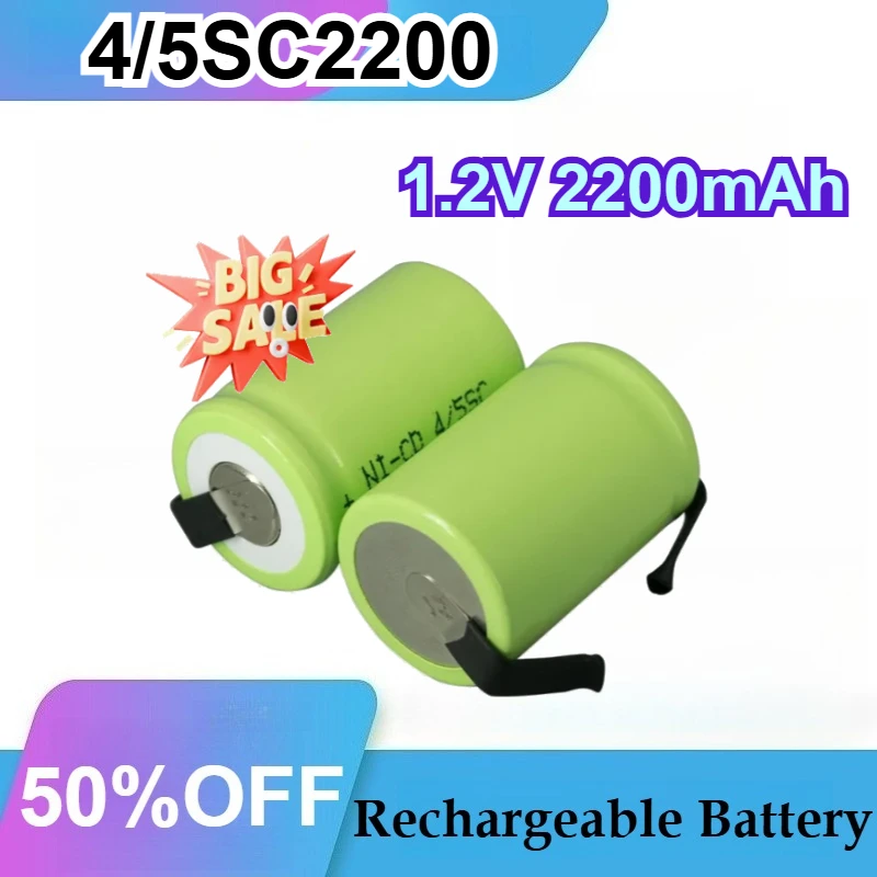 for 1.2V 2.2Ah Nickel Cadmium Rechargeable Battery SC Battery Nickel Cadmium Battery NI-CD SC for Electronic Instruments 4/10Pcs