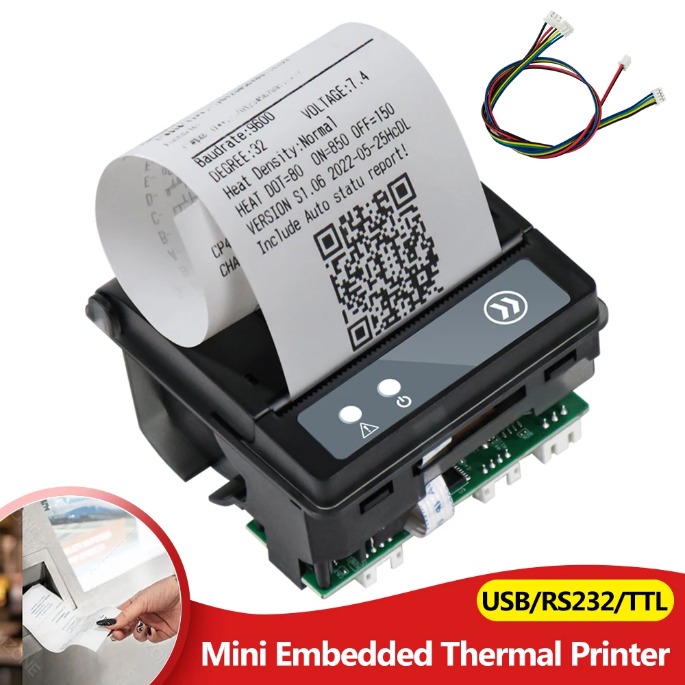 USB/RS232/TTL Interface Port Mini Embedded Thermal Printer Panel 58mm Receipt Ticket Bill Printing DC 5-9V Machine