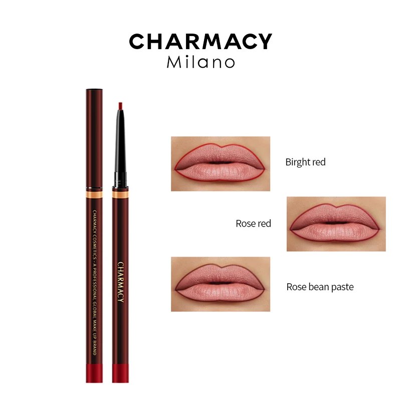 CHARMACY Easy to Wear Lip Liner Long-lasting Smooth Waterproof Nude Matte Lip Liner Pencil Makeup Professional Lipstick Cosmetic