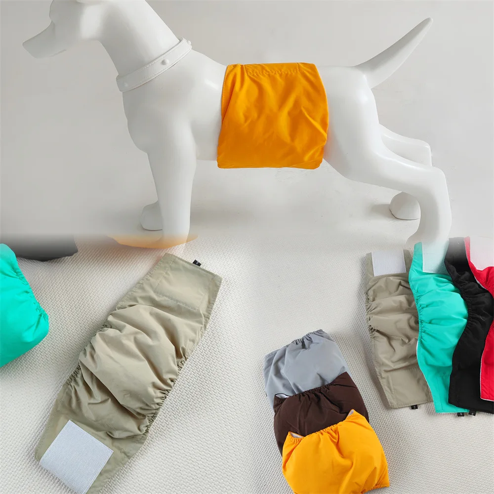 3pcs Washable Male Dogs Diapers High Absorbing Reusable Large Dog Wraps Adjustable Pet Shorts Puppy Belly Bands for Small Dogs