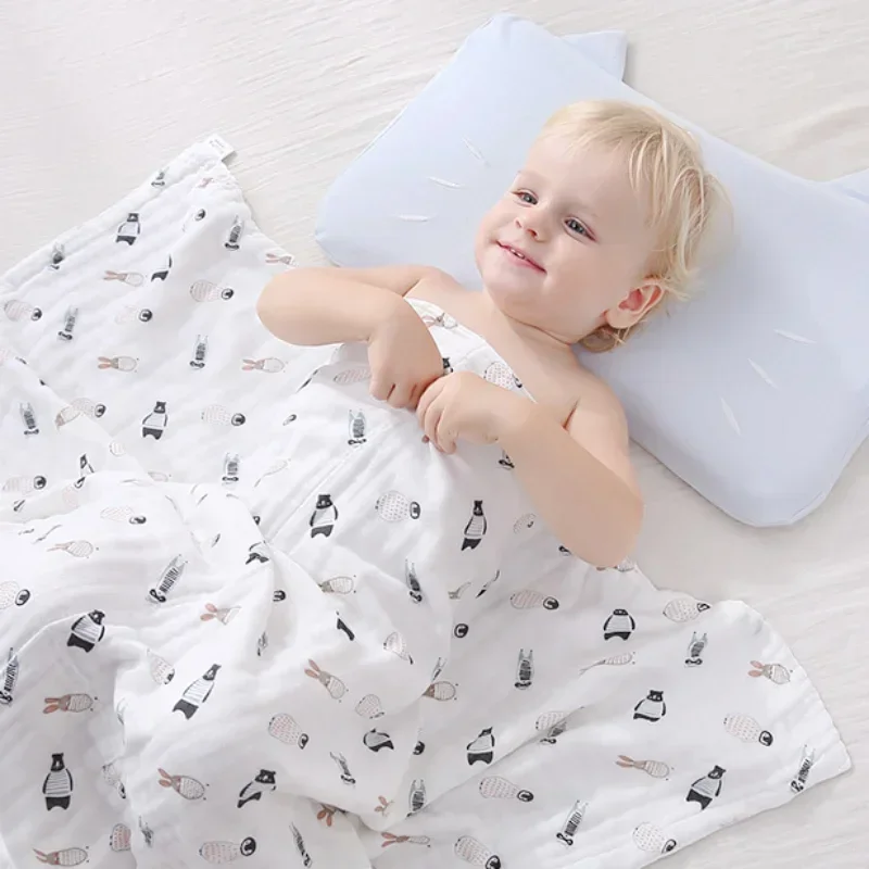 

Хлопково-марлевое детское одеяло — супермягкая пеленка для новорожденных, быстросохнущее банное полотенце и чехол для коляски для мальчиков и девочек