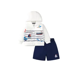 Boys' hoodie set autumn long sleeved hooded children's set pure cotton two-piece set