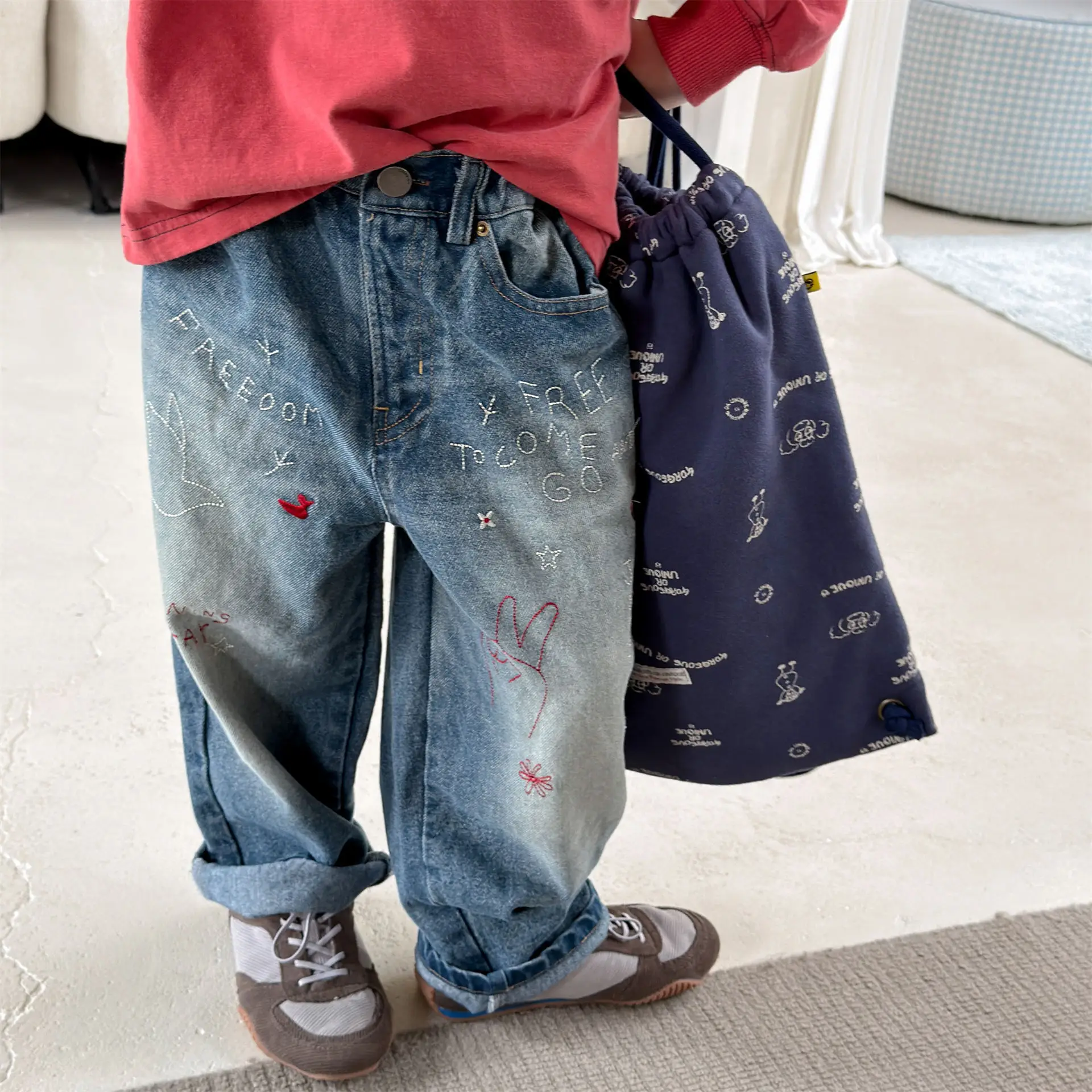 2026 Autumn New Girls Loose Jeans Fashion children Harem Pants Baby Trousers Kids Casual Denim Pants Toddler Clothes