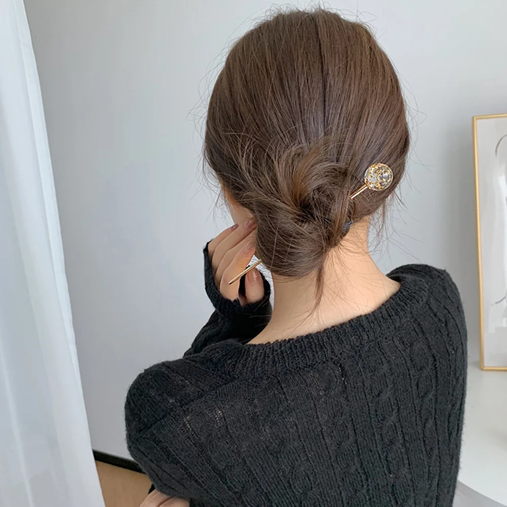 

2pcs Glass Pins For Buns Sticks Accessories Women Bun Styler Chopsticks Wedding Hairstyles Long Hair Hair Jewelry Styling Tools