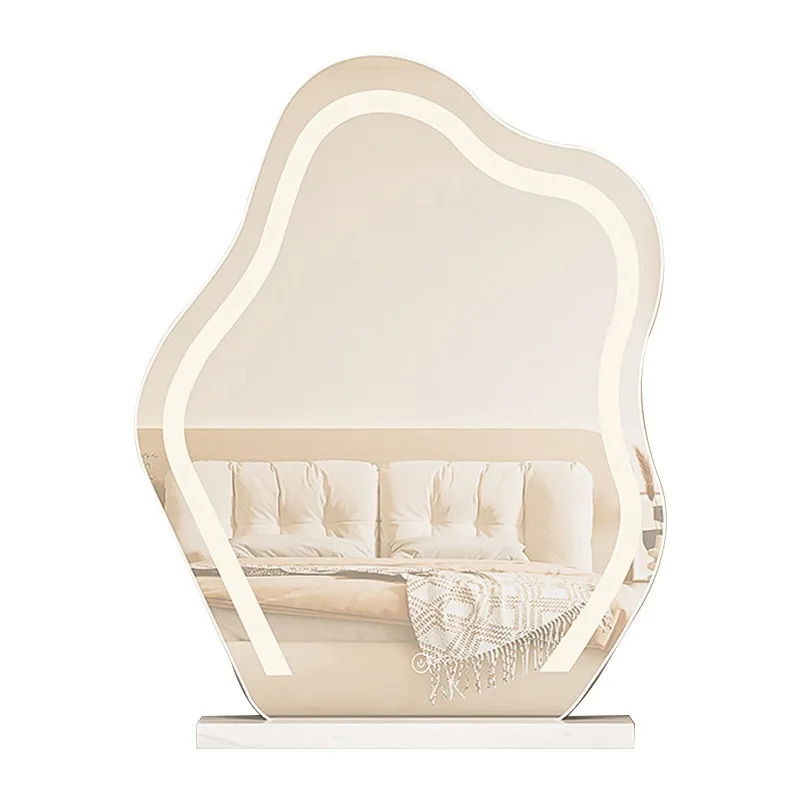

Cloud special-shaped mirror bedroom dresser makeup mirror simple intelligent light luxury lamp mirror desktop LED dressing mirro