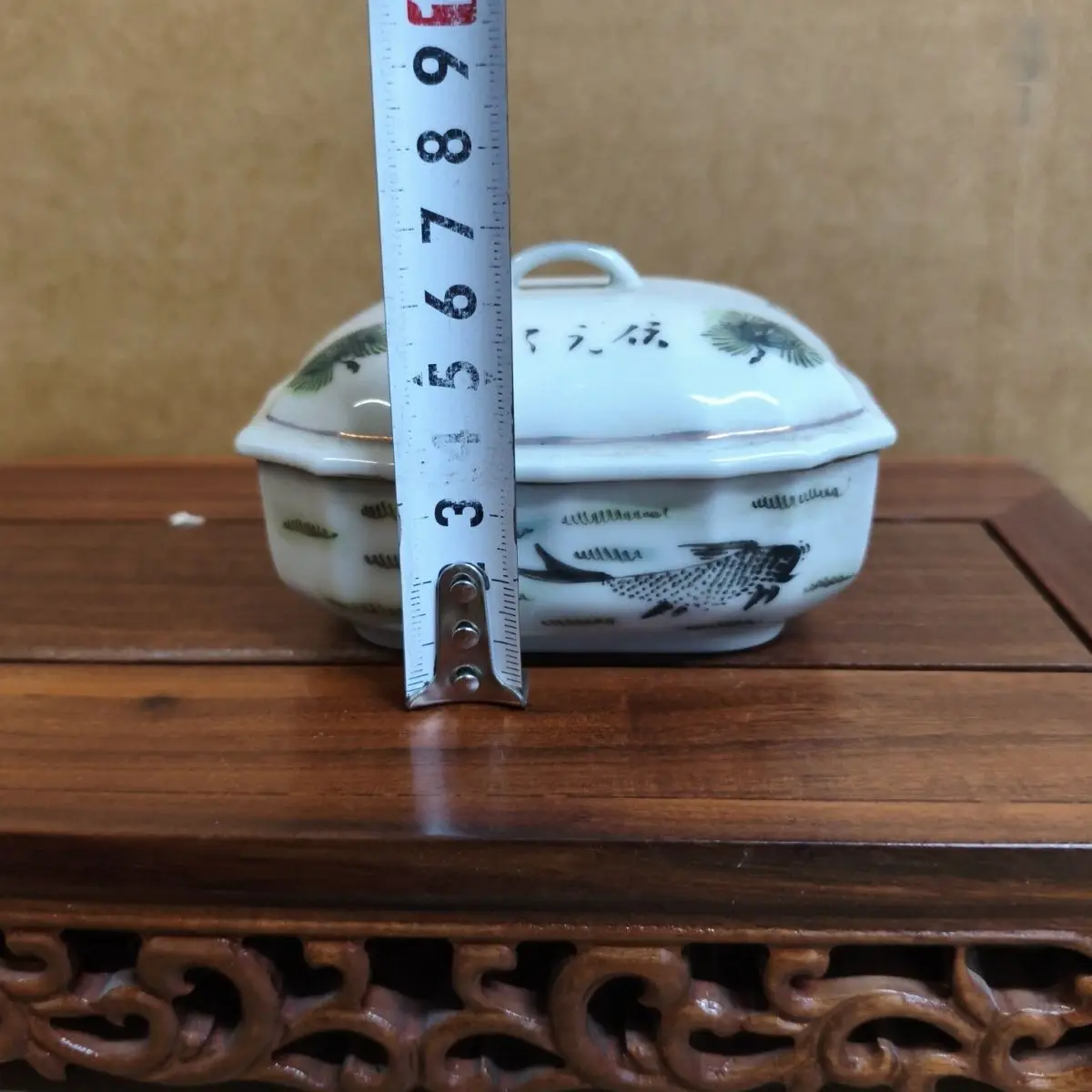 Vintage Old Collection Pure Hand Painted Fish Algae Pattern Decorative Storage Soap Box For Bathroom Decor