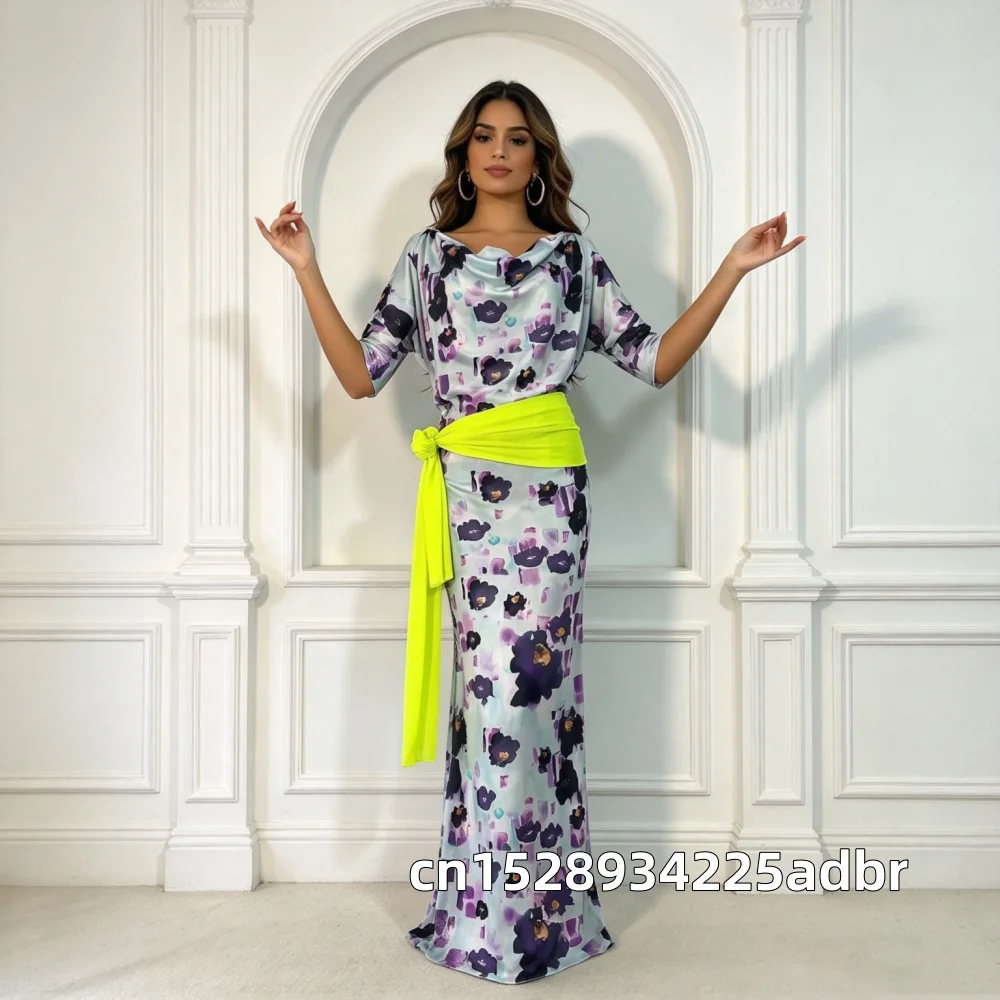 Belly Dance Robe Women Belly Dancing Wear Print Shaabi Baladi Robe Girl's Oriental Practice Dress Balady Performance Dresses