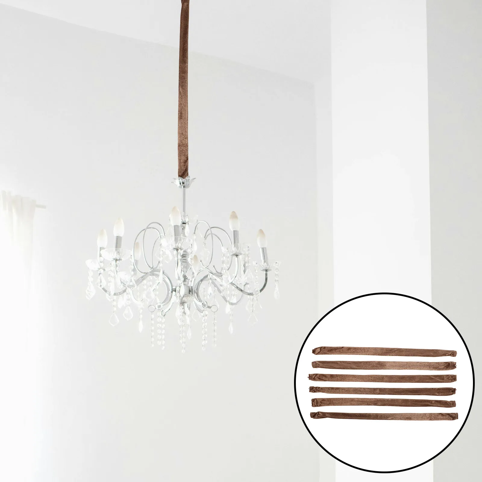 

Набор из 6 тканевых чехлов на молнии для проводов люстр, декоративная защита для кабелей освещения и ламп