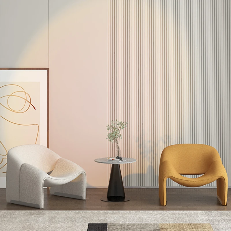 

Creative light luxury single casual sofa chair simple modern small crab chair Nordic cream style lamb wool chair