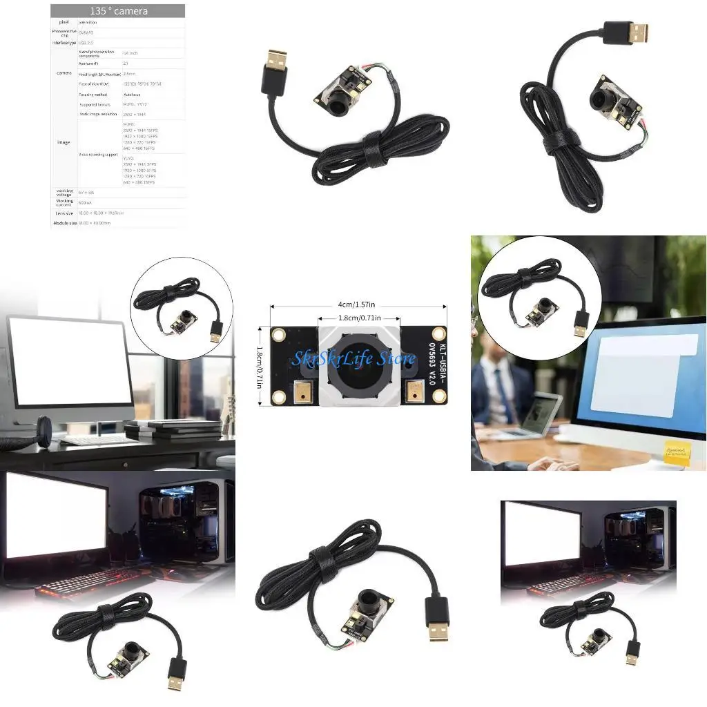 

E65E USB Camera Module 5MP 1080P with 135° Wide Views Video Recording