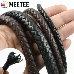5Meters 3/4/6/8/10mm PU Leather Cords Coffee Black Round Braided Rope DIY Handcraft Keychain Jewelry Bracelet Crafts Accessories