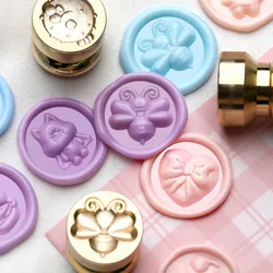 Mini Wax Seal Embossed Stamp Head Cute Angel Animals Brass Wax Seal Stamp Head for Invitation Card DIY Scrapbook Gifts Decor
