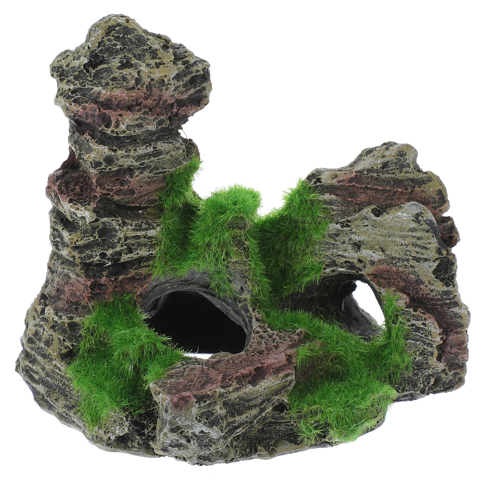 

Moss Rockery Decoration Hill Aquarium Mountain Fish Tank Decor Non Toxic Resin Vivid Details Easy Clean Pet Supplies