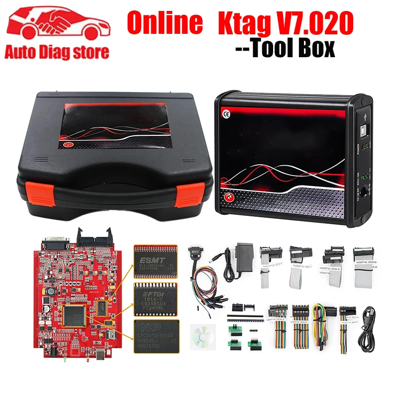 

Online Unlimited KESS 2.80 EU Red V5.017 KTAG V7.020 4 LED 2.25 OBD2 OBD2 Car ECU Chip Tuning Kit 5.017 k-tag Programmer Tools