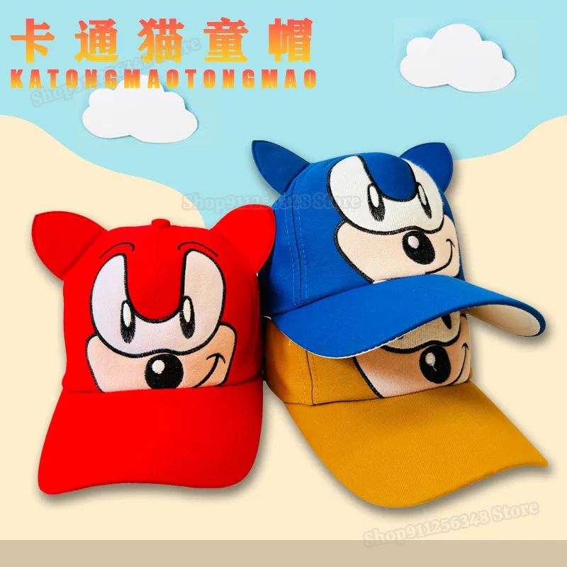 Cartoon Anime Movie Sonics Caps for Children Casquette Shadow Tails Knuckles Cosplay Hats Fashion Boys Girls Sun Headgear Gift