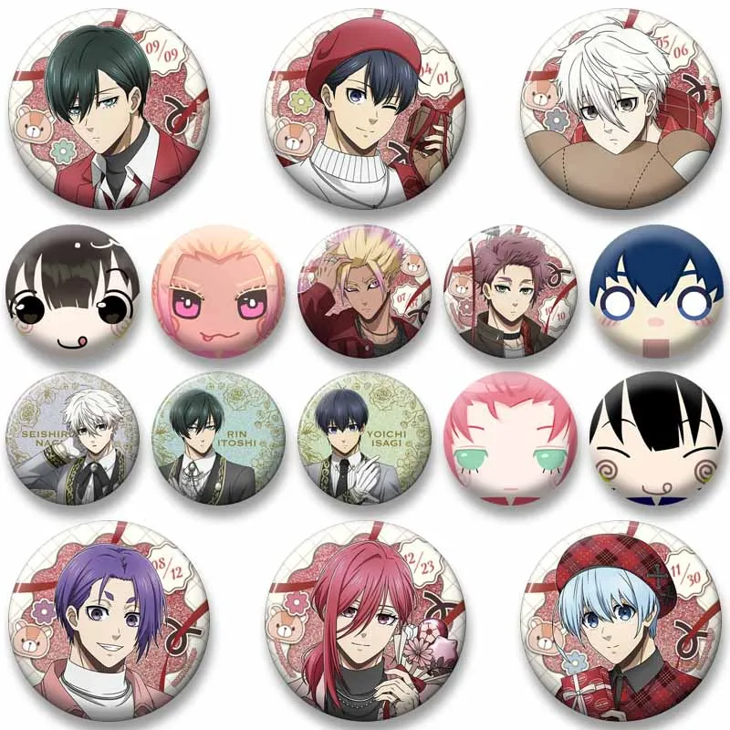 Michael Yoichi Isagi Rin Itoshi Seishiro Nagi Cartoon Badge Anime Figure Enamel Pins Backpack Clothing Decor Brooch Jewelry Gift