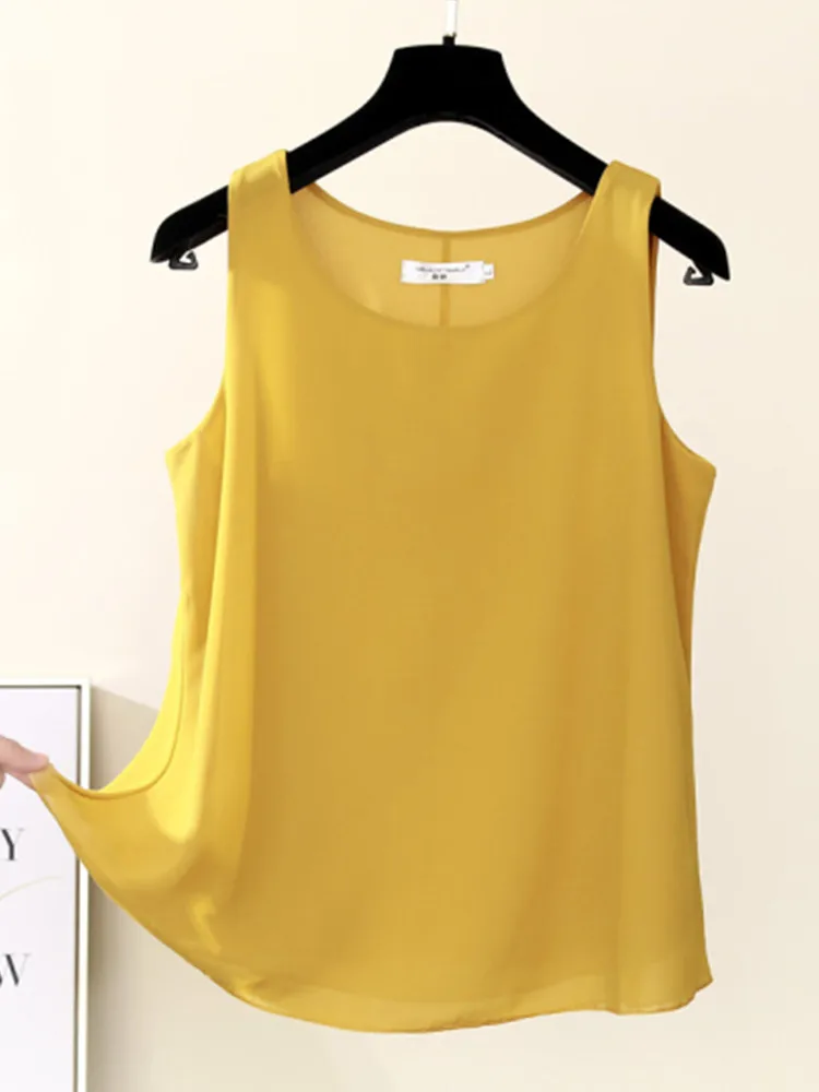 2024 Fashion Brand Camisole Summer Loose O-V-Neck Chiffon Shirts Womens Tops Plus Size Womens Shirts Small Suits Women's Clothes