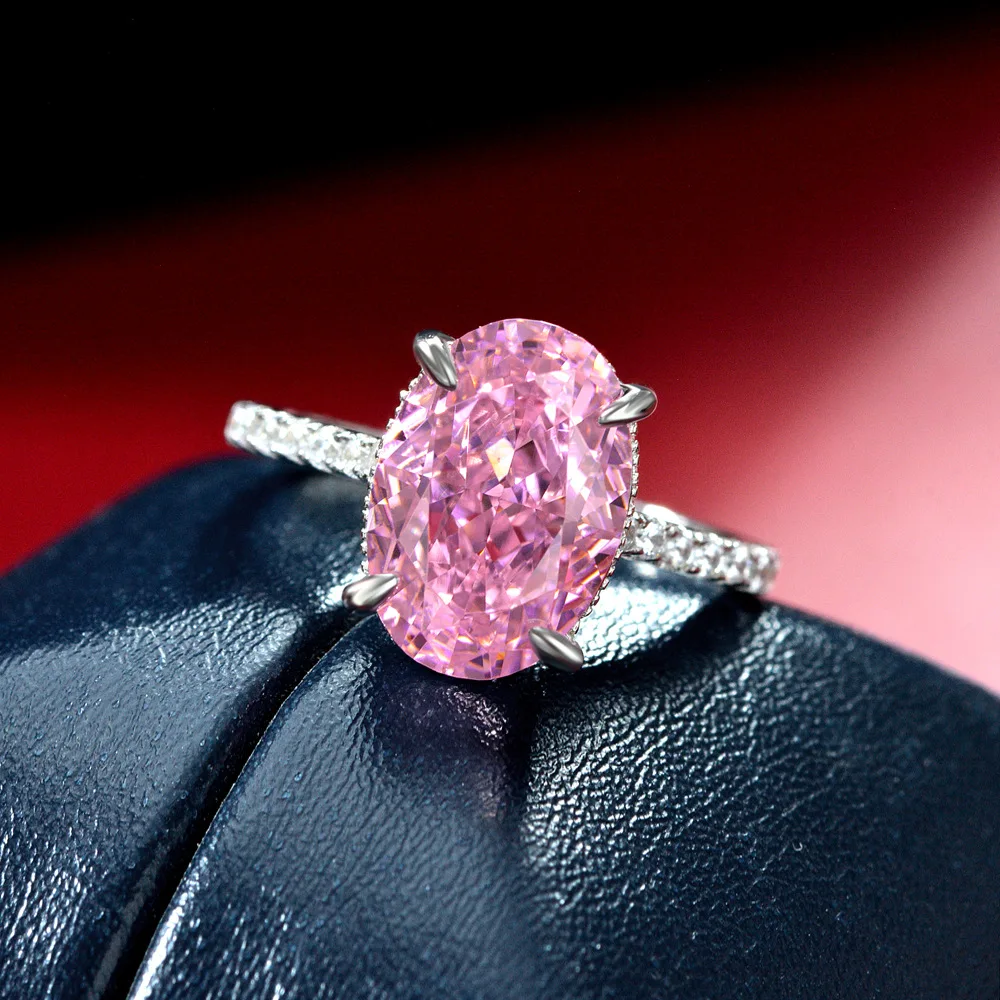 

Новые поступления, роскошные овальные кольца из серебра S925 с розовыми бриллиантами для женщин, свадебные и помолвочные украшения на палец, уникальный персонализированный подарок