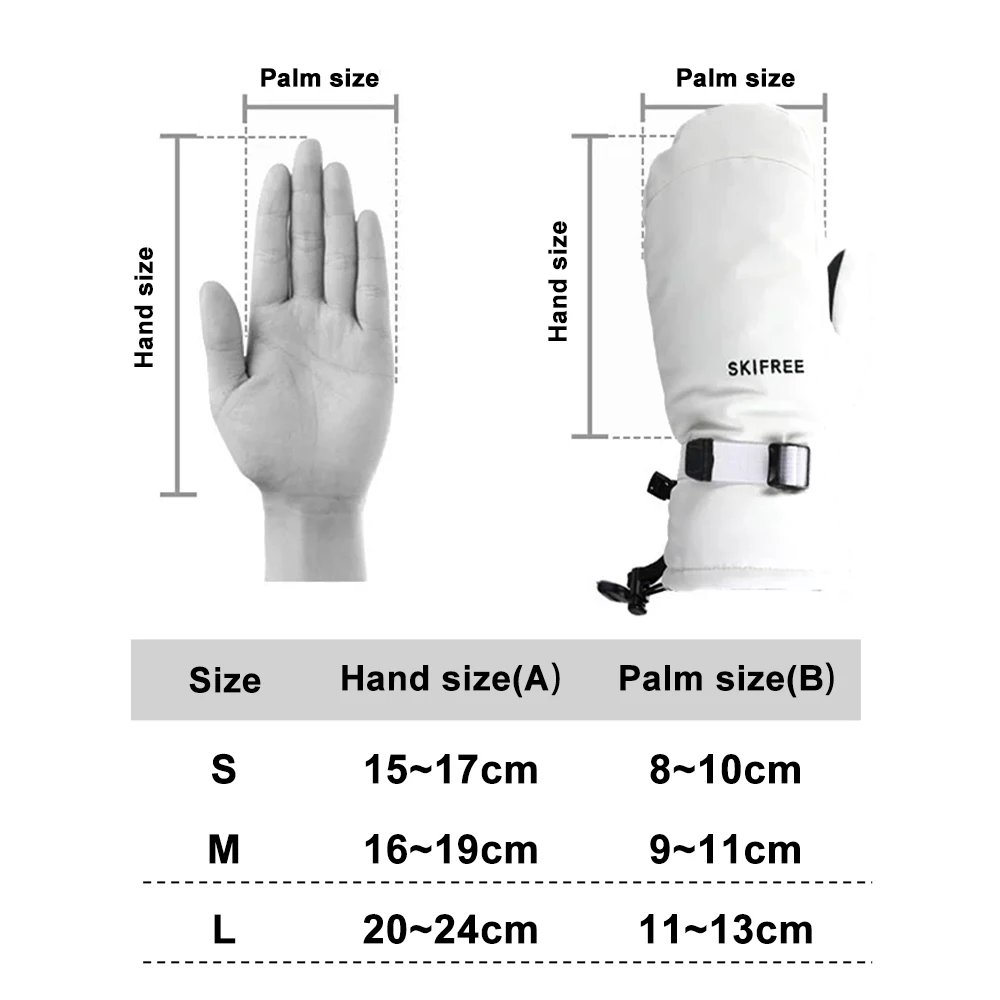 SKIFREE-S1-Adult Winter Ski Gloves Mittens-Inner Five-Finger Design-Full Palm Non-slip Wear-resistant Waterproof