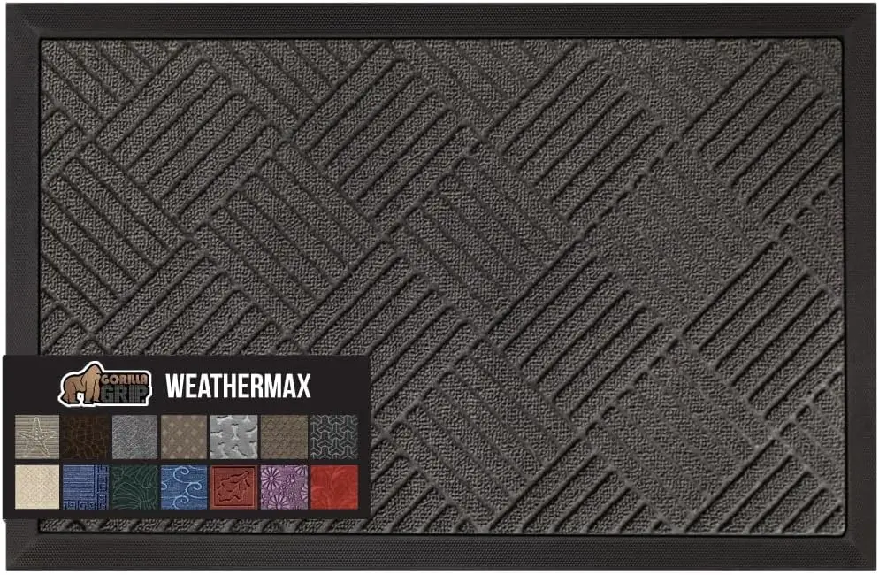 Waterproof All-Season WeatherMax Doormat, Durable Natural Rubber, Stain and Fade Resistant, Low Profile