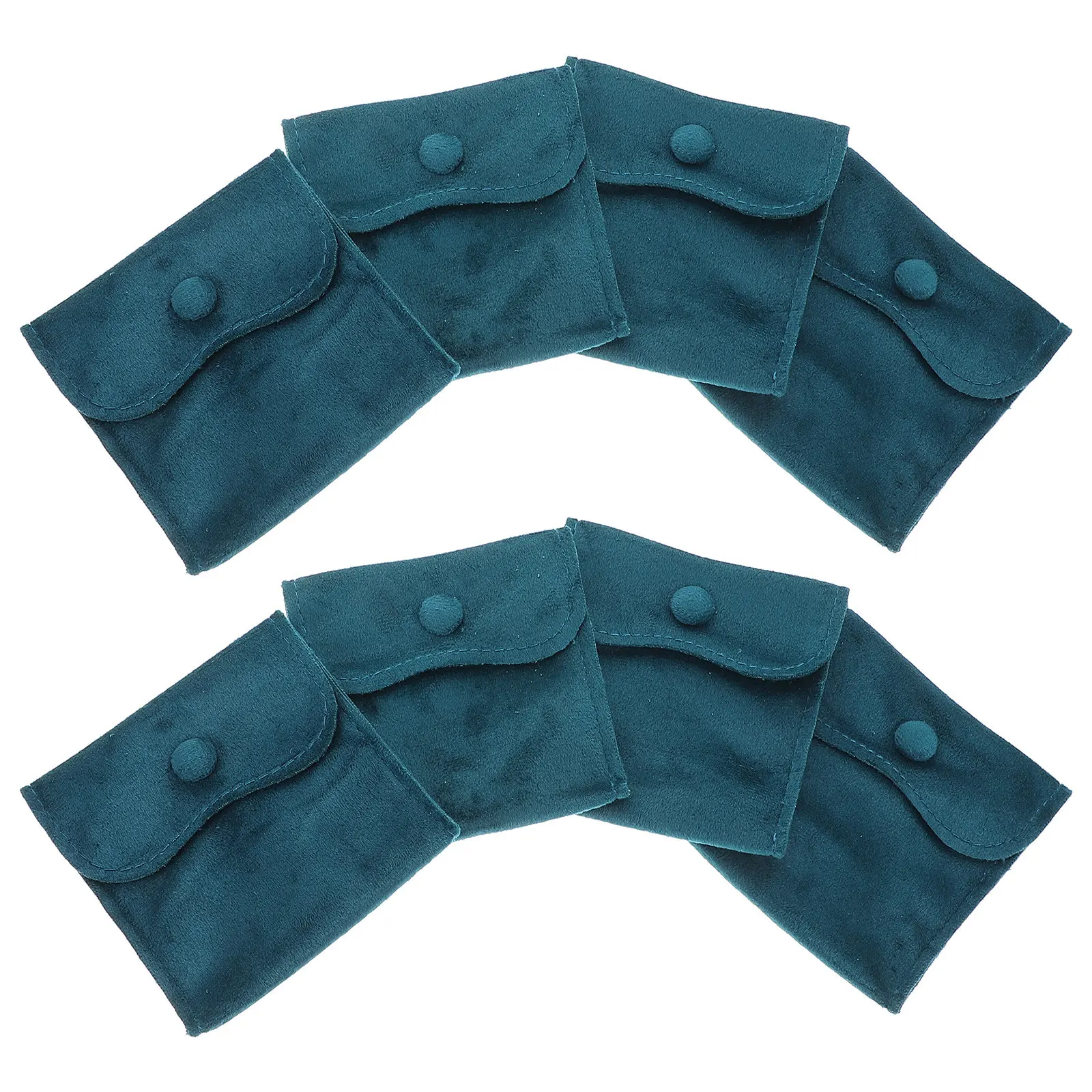 

Набор из 8 фланелевых мешочков для украшений с кнопками-защелками: органайзер для хранения ожерелий, браслетов, дорожный футляр для колец, футляр для обручальных колец