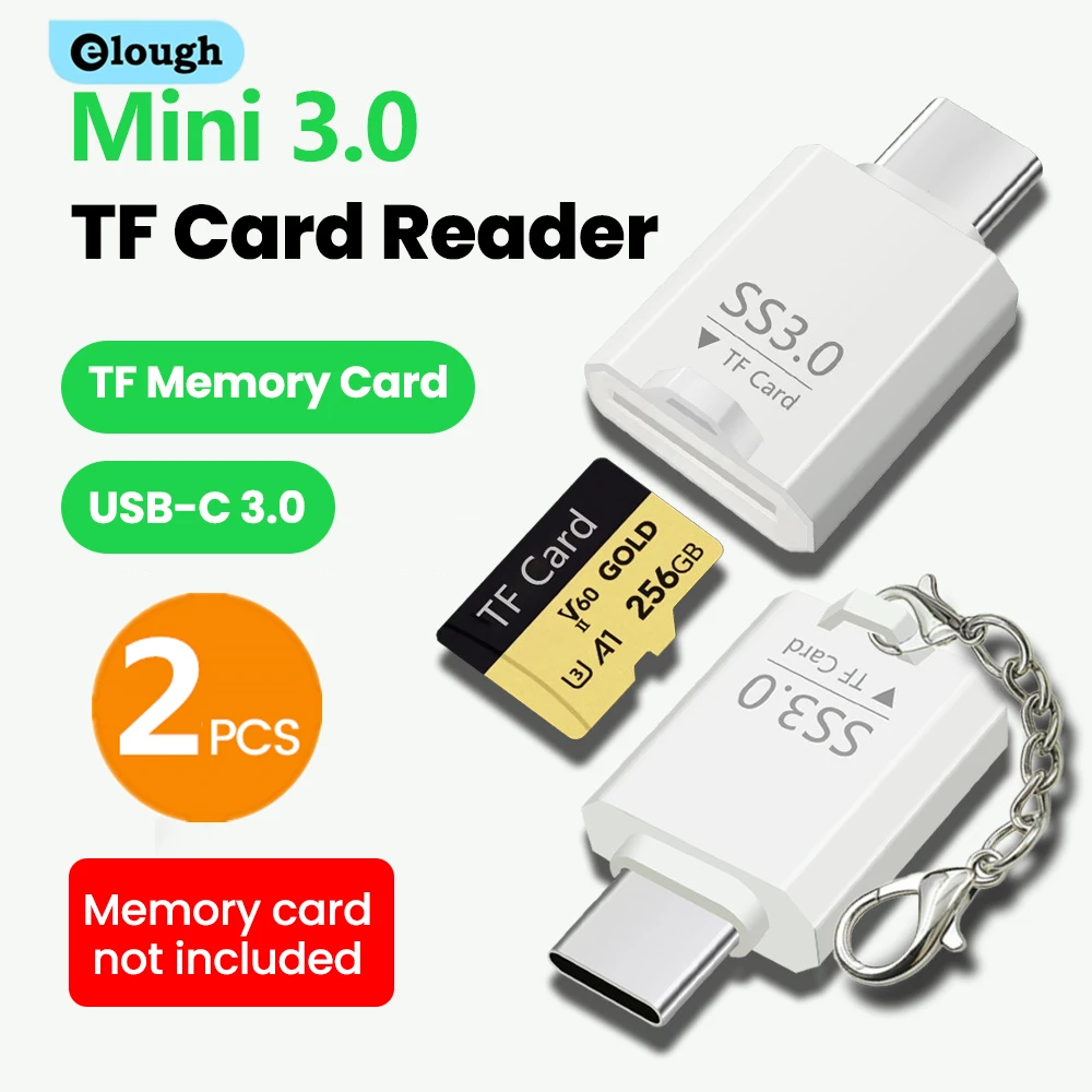 Typ-C-Stecker auf TF-Buchse Kartenleser USB 3.0/2.0 Hochgeschwindigkeits-Übertragungskartenleser-Adapter USB-C OTG zu TF Konverter für iPhone