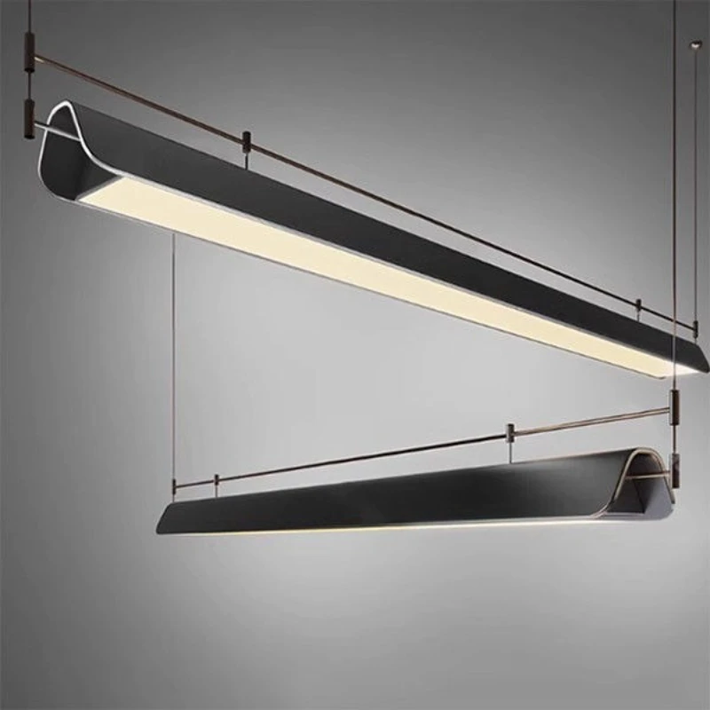 Italian Modern Minimalist Restaurant Pendant Light 2025 New Bar Counter Dining Room High-end Feeling Straight Strip Chandelier