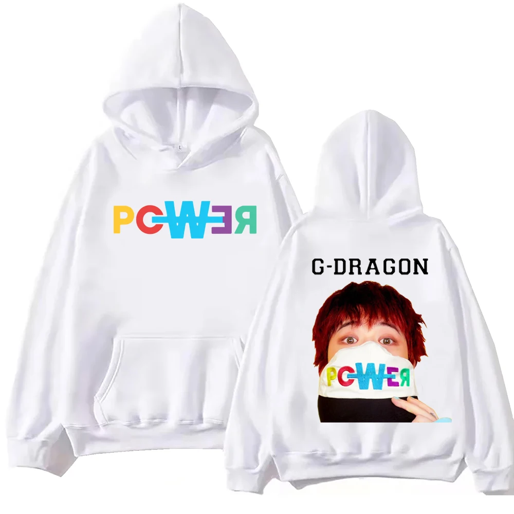 G Dragon POWER Hoodie Harajuku Hip Hop Pullover Tops Sweatshirt Fans Gift