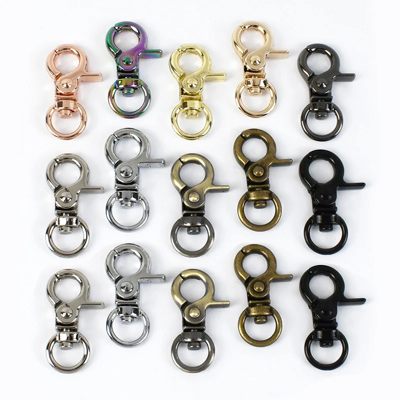 

30-100P 10mm Small Metal Lobster Clasp Bag Strap Swivel Spring Snap Hook Pet Collar Loop Buckle Keychain DIY Hardware Accessory