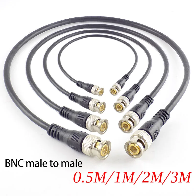 0.5M/1M/2M/3M BNC Male To Male Adapter Connector Cable cord M/M plug For CCTV Camera Home Security Double-head Video