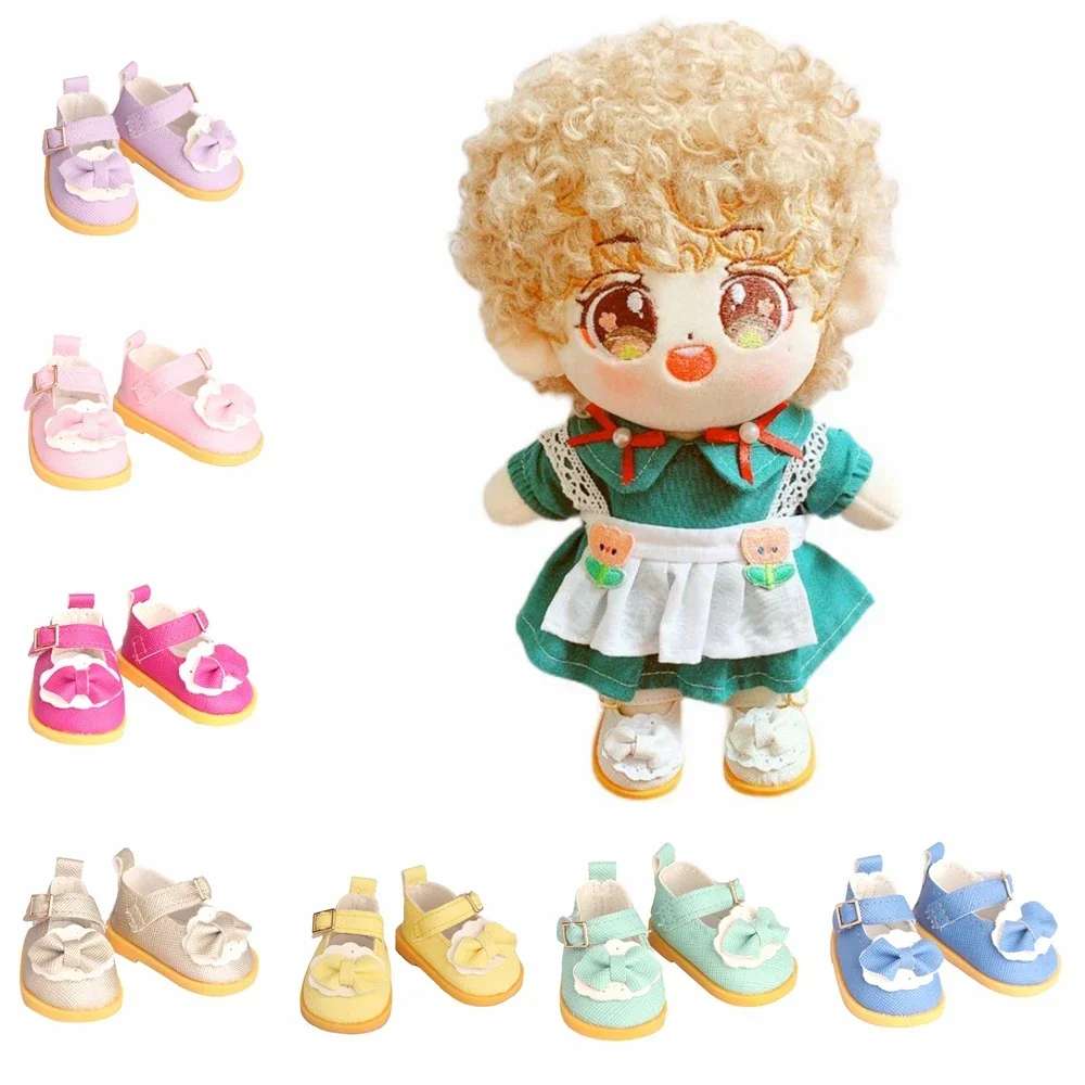 5.5cm Cotton Doll Shoe Fit 20cm 14 inch Dolls Pu Leather Lace-up Mini Doll Shoes For BJD 1/6  Russian Handmade Dolls Accessories