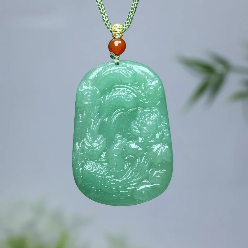 

Exquisite and Fashionable New Green Phoenix Peony Pendant