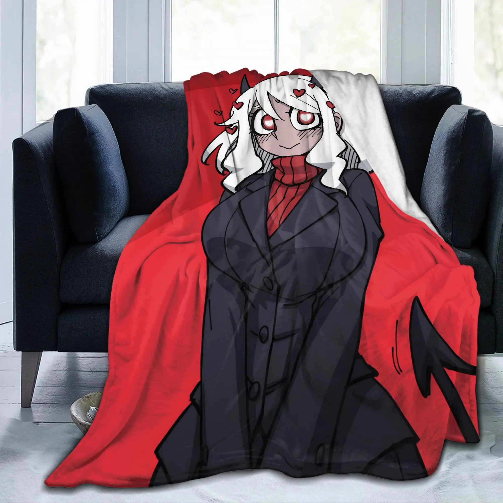 Helltakers Lucifers Cerberus Game Awesome Knitted Blanket Flannel Anime Soft Throw Blanket for Bedding Couch Outdoor Breathable
