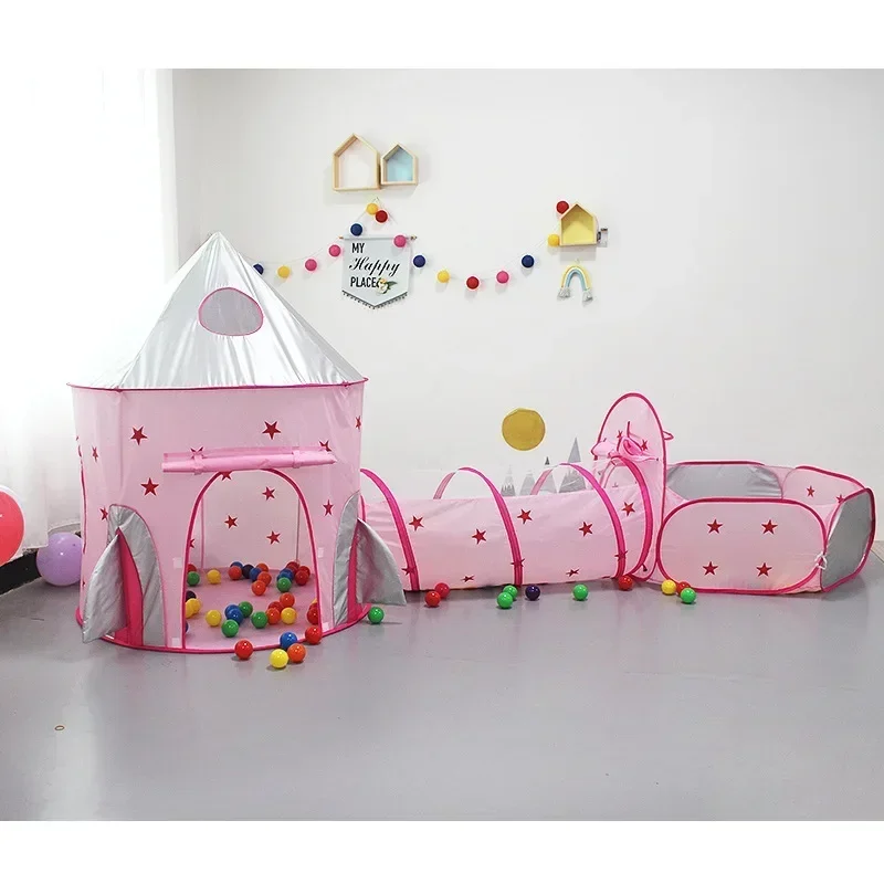 3In1 Portable Space Capsule Tent Space Yurt Game Play Tent Outdoor Ball Pool Indoor Crawling Tunnel For Kids Baby Play House