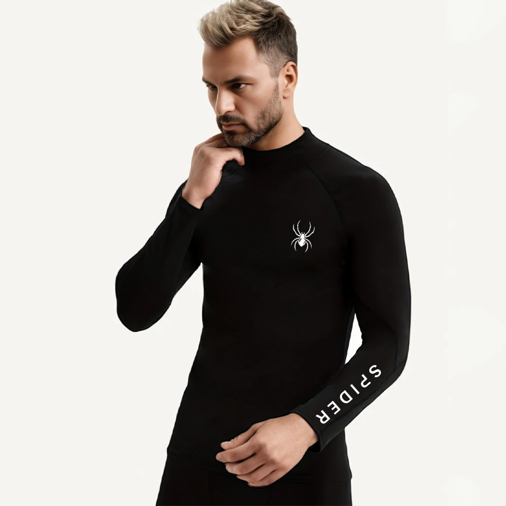 Men's Running Shirt Undershirt Long Sleeve Skinny T-shirt Gym Fitness Sport Tops Tee Elastic Athletic Tight Compression Shirts image 4