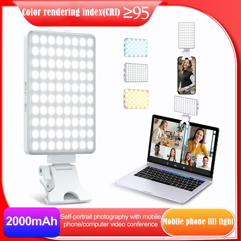 إضاءة LED للتصوير الفوتوغرافي للجوال، ضوء LED لتصوير الفيديو، مشبك إضاءة الهاتف، ضوء الهاتف الخليوي لالتقاط الفيديو
