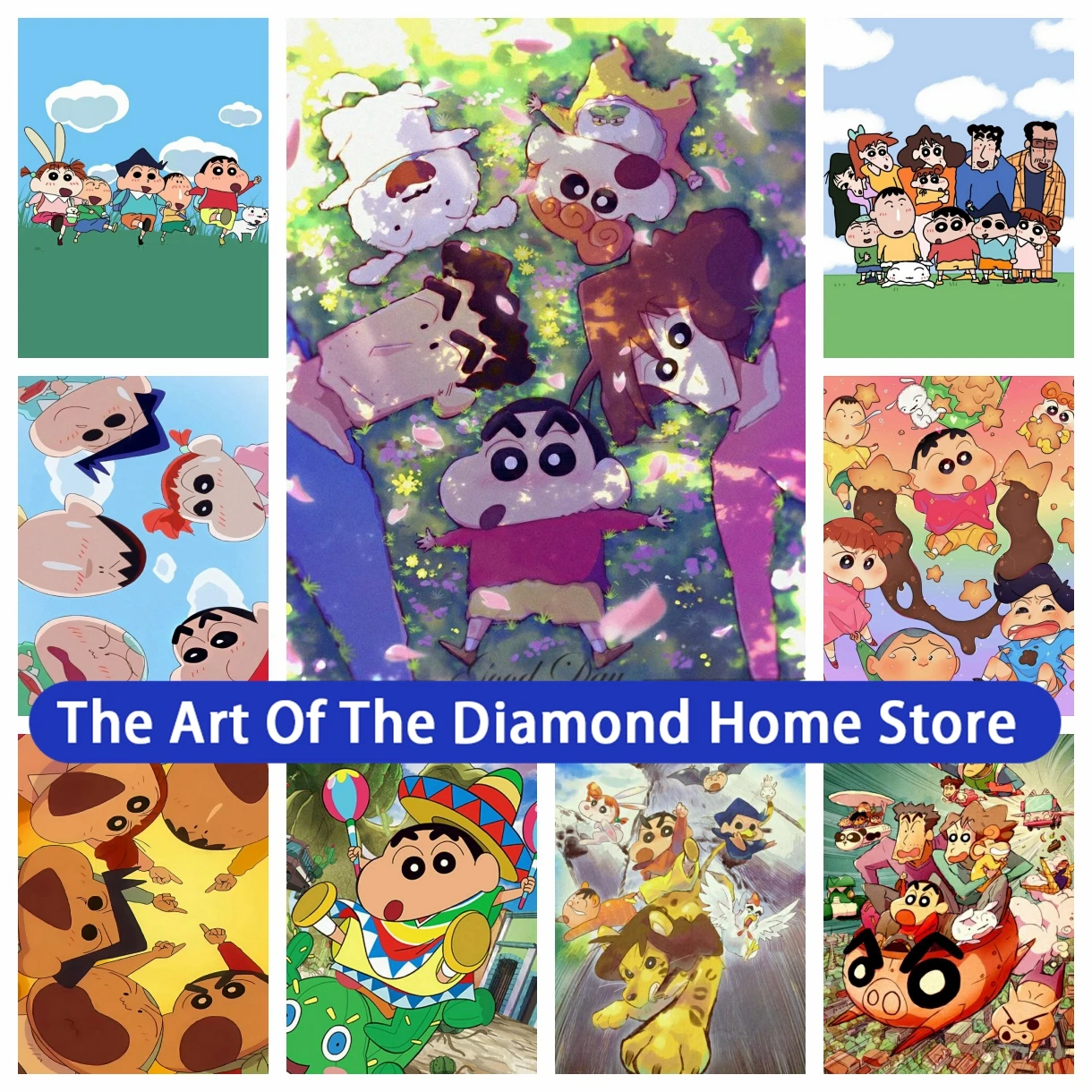 5D AB Diamond Painting Crayons Shin Mosaic Hobby Craft Cartoon Cross Stitch Kit Embroidery Handmade Home Decor Children's Gift