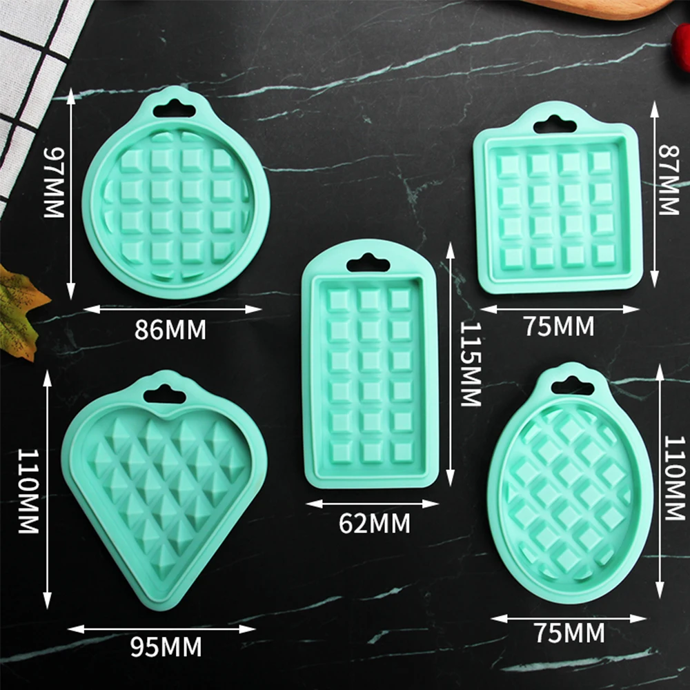 Silicone Waffle Mold Round Rectangle Square Heart Shaped Baking Mold Waffle Maker Snack Dessert Afternoon Tea Handmade Biscuit