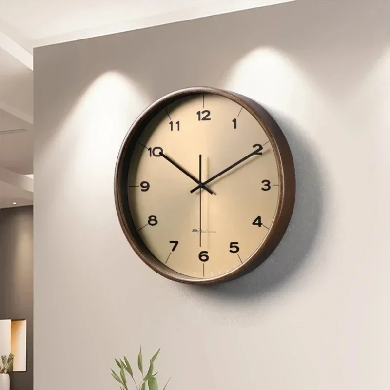 Luxury Light Simple Solid Wood Wall Clock Home Decor Items Room Decoration Cheap Living Room Kitchen Bedroom Wall Clocks