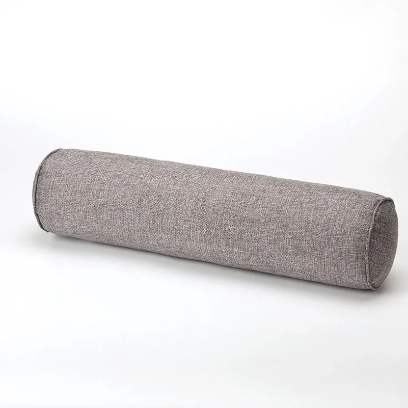 Round Lumber Cushion Pillow Removable Washable Bed Roll Cushions Back Head Support Pillow Travel Cotton Linen Cushion Home Decor