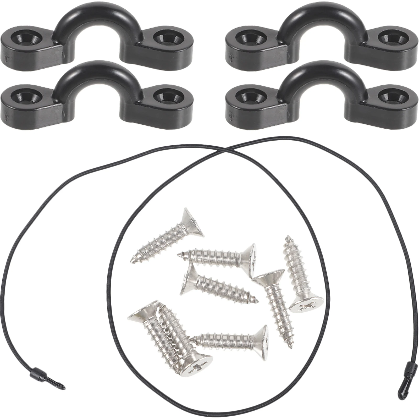 

2M Black Elastic Rope Set Double Hooks Kayak Accessories Durable Marine Cord Outdoor Sports Boat Supply Lightweight