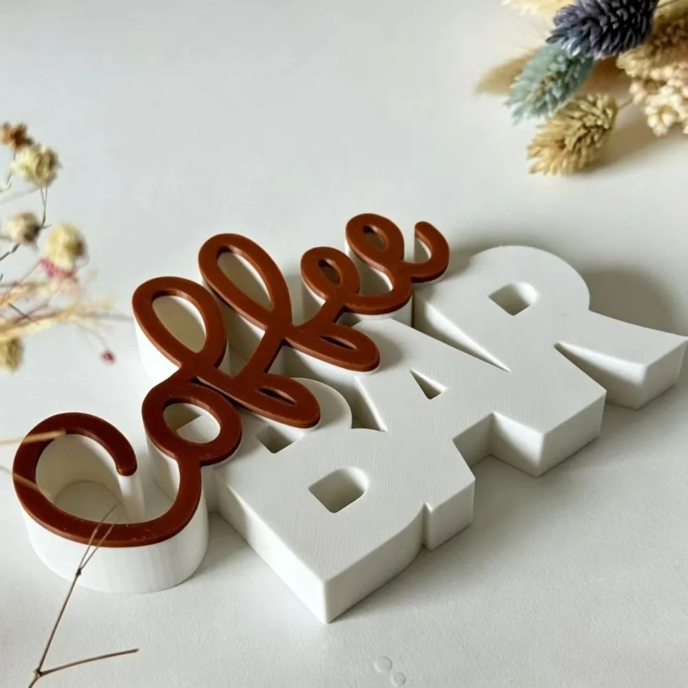 Two-Tone Color Coffee Bar Tabletop Statue Coffee Themed Minimalist Coffee Tray Decor Figurine Plastic Geometric Lines