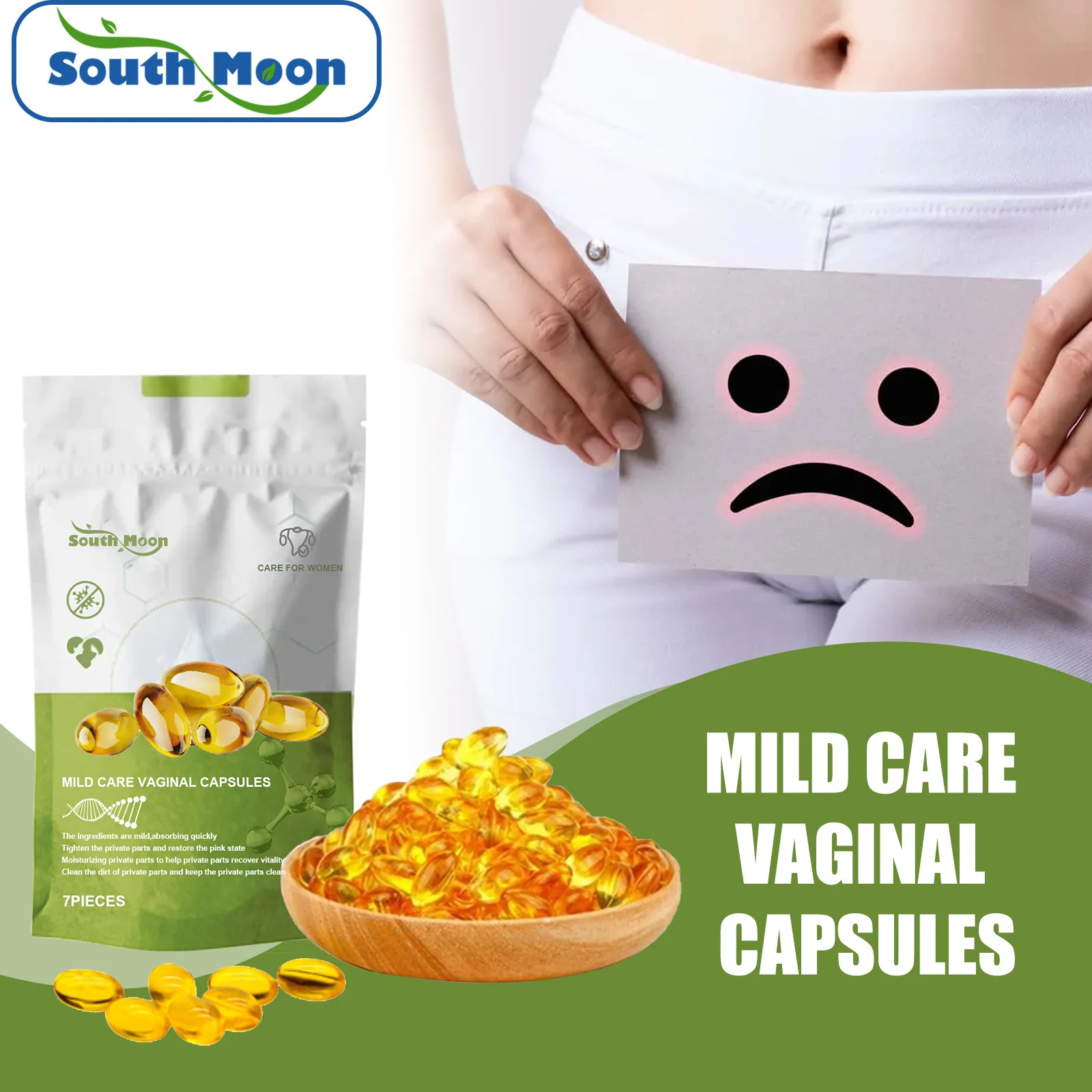 South Moon Vaginal Capsule Vagina Tightening Shrinking Private Anti-Itch Reduce Smell Anti Vaginitis Women Feminine Hygiene Care