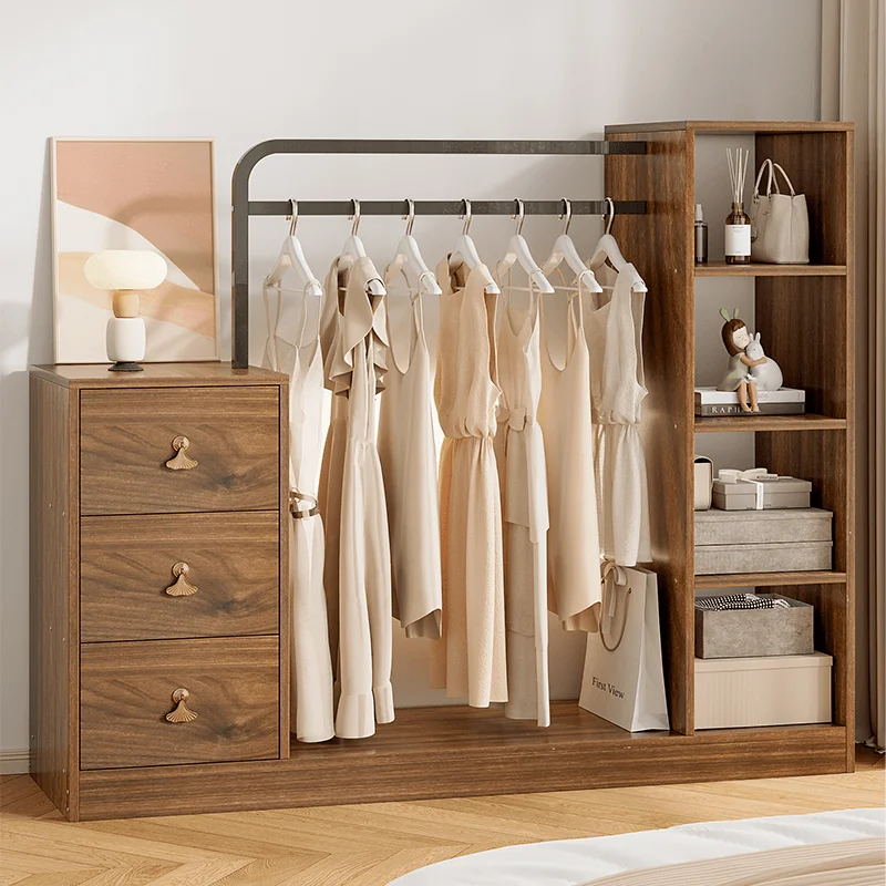 Bucket cabinet, clothes hanger, hat rack, integrated cream wind storage rack, storage cabinet, multi-functional floor to wall