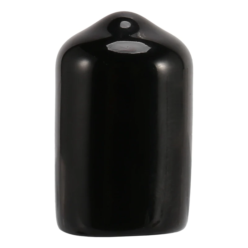 T61C_100Pcs Rubber End Caps 9.5Mm ID PVC Round Tube Bolt Cap Cover Black