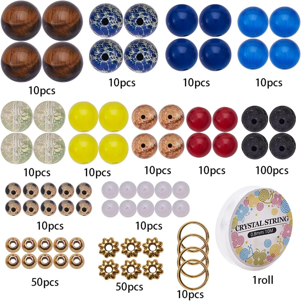 1 Box 310Pcs DIY Multilayer Solar System Bracelet Making Kit Natural Gemstone Universe Galaxy Nine Guardian making kit