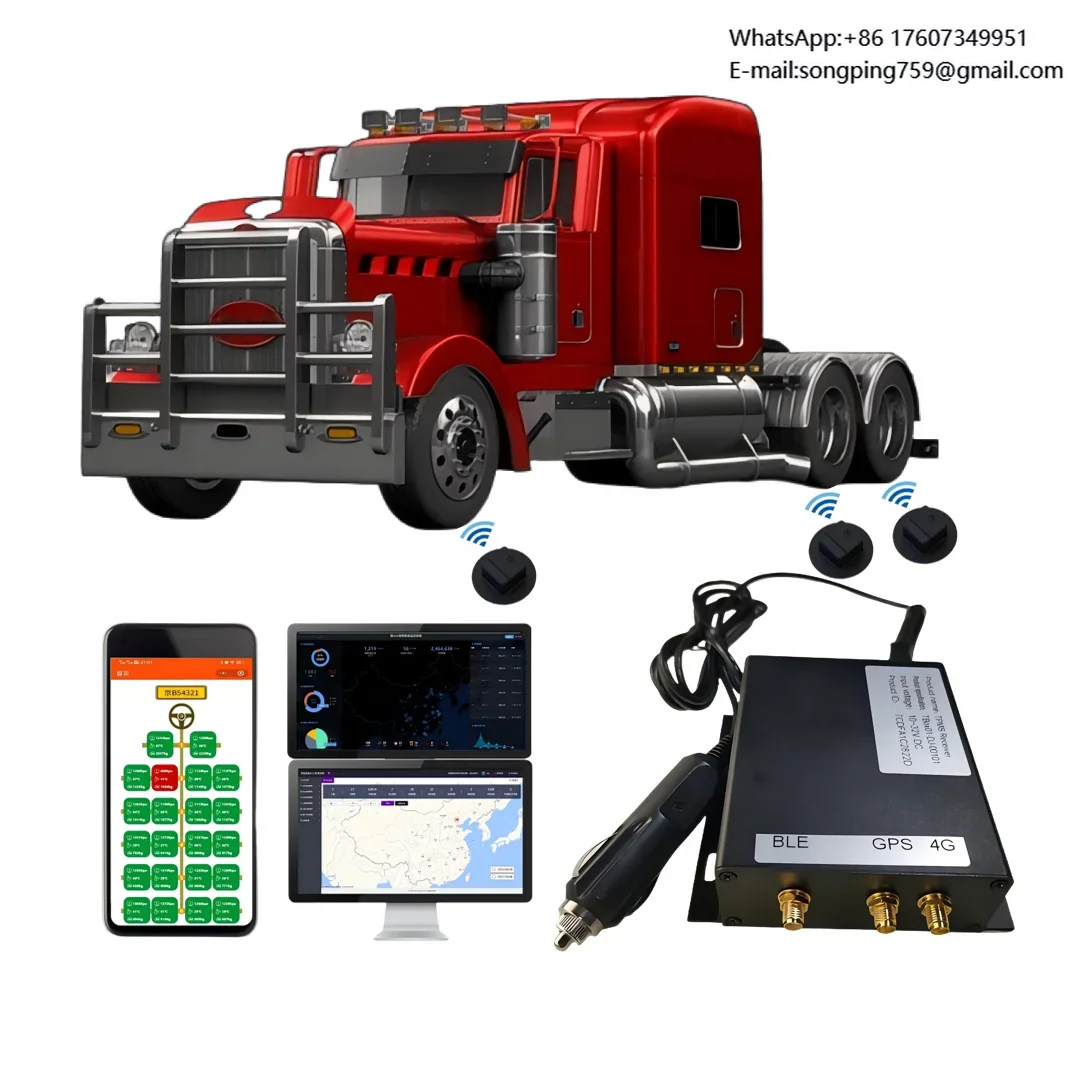 4G GPS Heavy Vehicles TPMS Sensor Truck Digital TPMS Sensor Load Monitoring Internal TPMS with Real-Time Tire Pressure Monitor