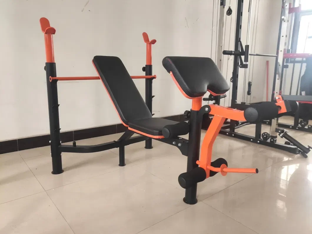 Panca pesi multifunzionale Panca pesi regolabile con lat Pull Down Bar Attrezzatura Fitness Storage Panchine da palestra Rack