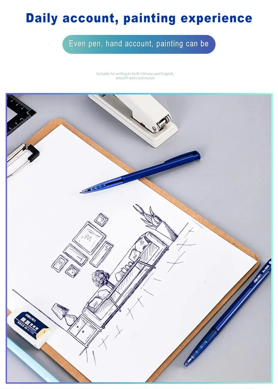 Großhandel 60 stücke Set 0,7mm Kugelschreiber schwarz blau Tinte Farbe tragbare Stifte Schreib werkzeug für Schul büro Briefpapier – Detail 6